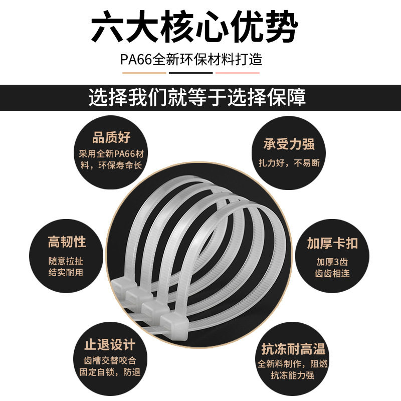 Niuli NLZD self-locking cable tie 3*4*5*8GB series plastic cable tie factory wholesale