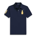 Polo--navy blue big gold label