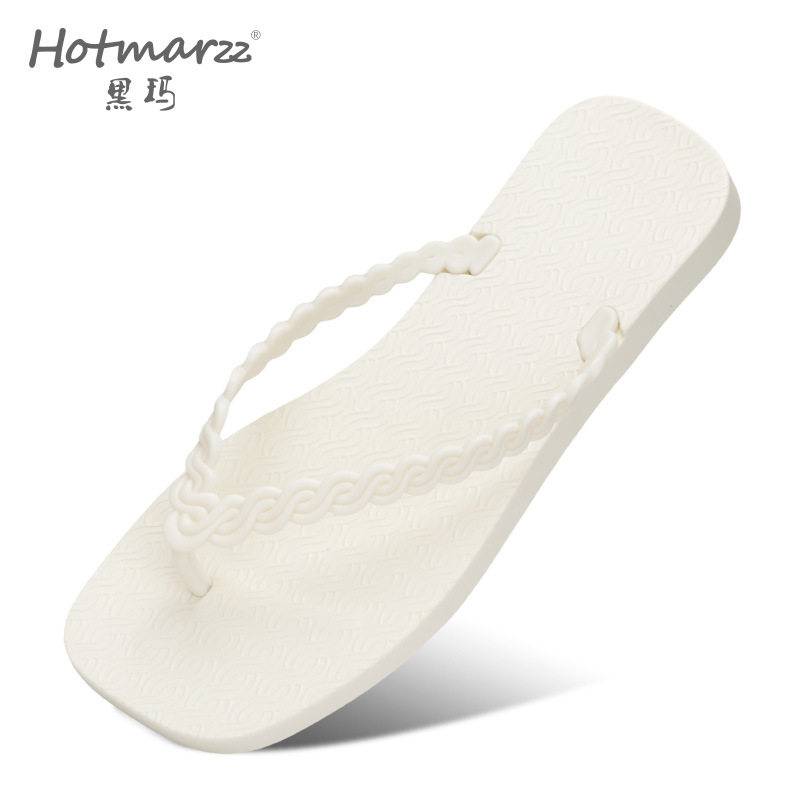 hotmarzz Heima women's new flip flops solid color slippers flip-flops beach shoes seaside non-slip slippers