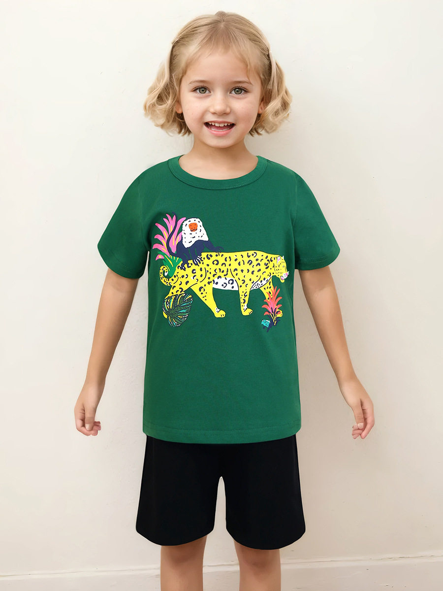 Cartoon Animal Kids' T-Shirt Direct from Source Factory, Summer Short-Sleeve Boys' Tee