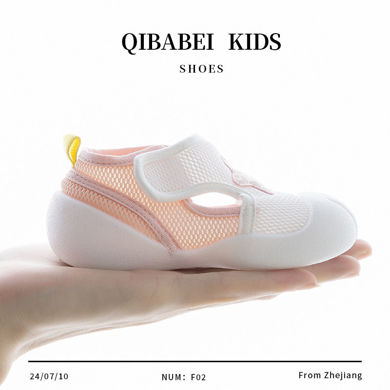 Qibabei Toddler Shoes, Kidsren's Baby Sandals, Non-Slip Summer Baby Shoes, Soft Soles, Breathable Toe Caps for Boys and Girls