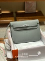 Epsom leather almond green silver buckle