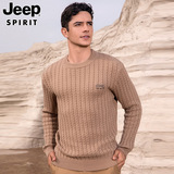 JEEP SPIRIT зимний утолщенный теплый пуловер с круглым вырезом, свитер, мужской 2023 новый модный тренд, свободный