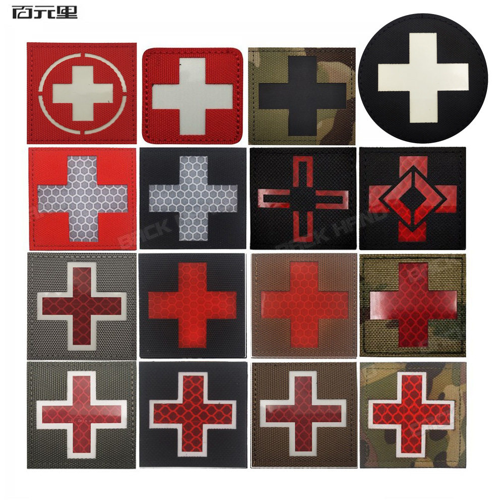 Amazon Supply Sports Patch Outdoor Patch Cross Rescue Reflective Velcro Swiss Luminous Armband