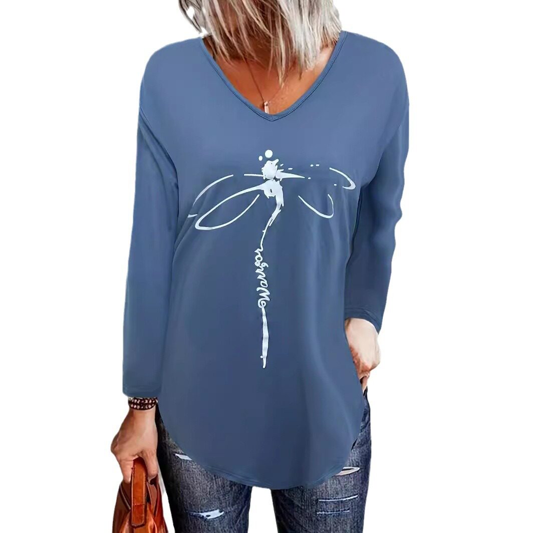 Womens Loose Fit Long Sleeve T Shirt V Neck Bamboo Fabric Summer Style Wholesale Available customizable