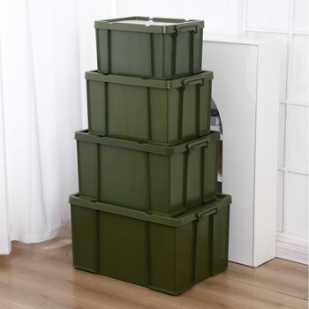 Industrial Style Storage Box Military Green Clothing Right-Angle Storage Box Home Storage Thickened Extra Large Outdoor Car Box