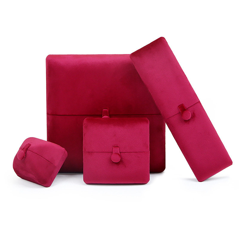 Jewelry Velvet Double-Open Ring Box Necklace Box Jewelry Box Packaging Box Earring Gift Box Bracelet Wholesale Pearl Box