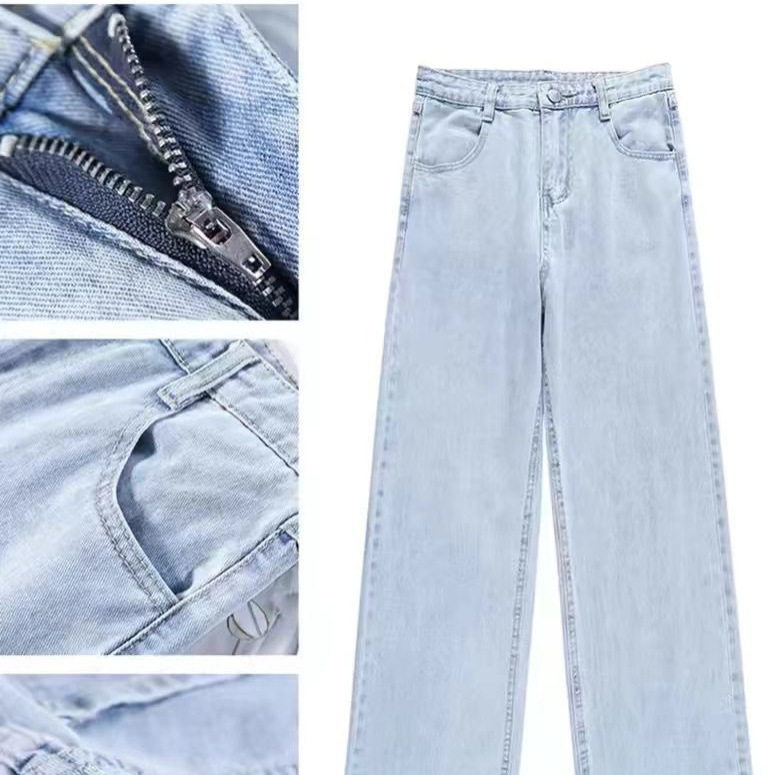High Waisted Wide Leg Jeans for Women Cropped Length Slim Fit Flattering for Pear Shapes Versatile Casual Wear