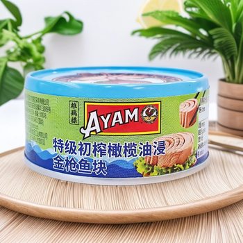 Ayam Rooster Brand Canned Tuna Premium Extra Virgin Olive Oil Marinated Tuna Pieces Tuna Meat Fitness Ready-To-Eat