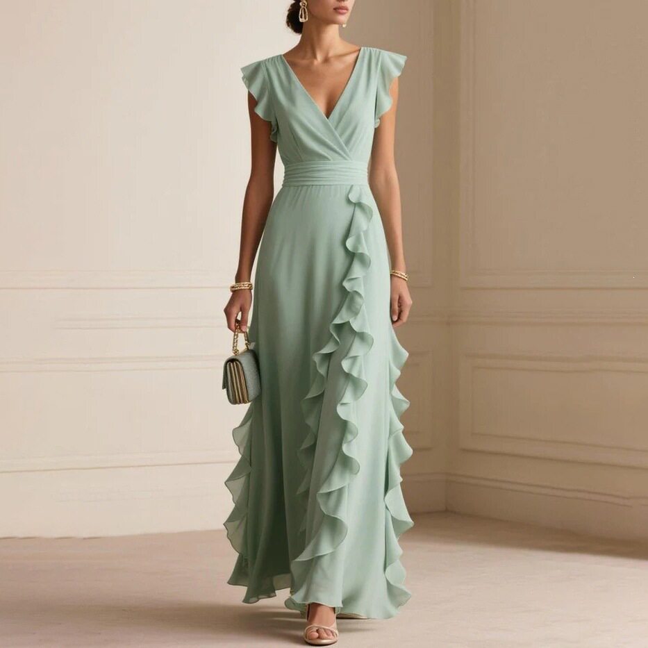 Elegant Womens Dress High End Design Solid Color French Style Perfect for Daily Wear and Special Occasions