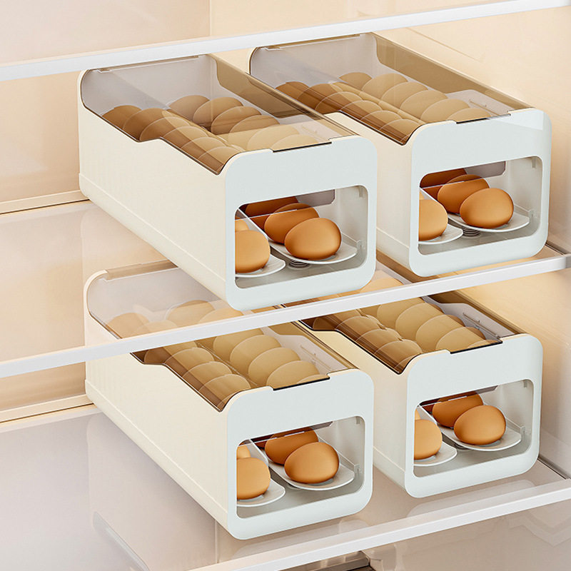 Egg Storage Basket Pull-out Refrigerator Freezing Storage Box Special Plastic Storage Finishing Artifact Kitchen Finishing Box