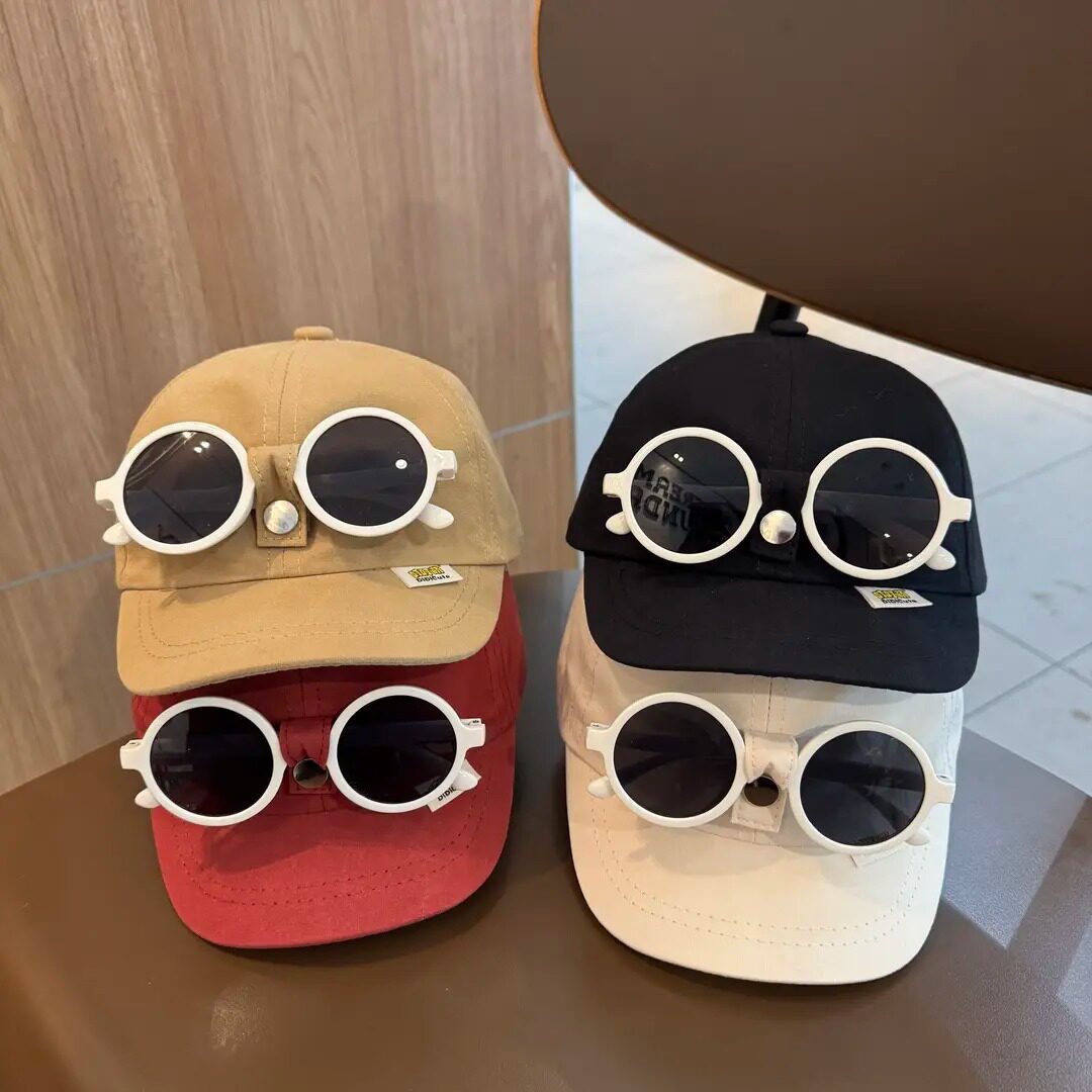 Glasses detachable folding baby hat boys and girls baby baseball cap Korean foreign style baby small month old duck tongue hat