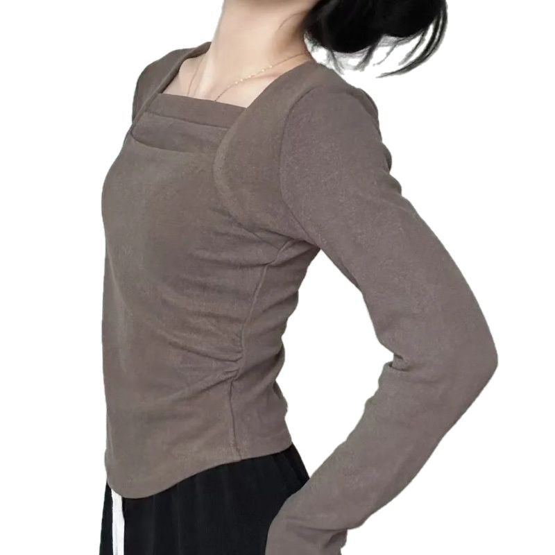 Womens Long Sleeve T Shirt Slim Fit Soft Fabric Autumn Winter Casual Wear