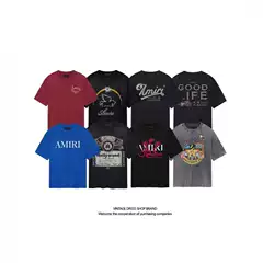 Trendy Brand Round-Neck Casual Style Short-Sleeve Pure Cotton Men's T-Shirt, Soft Printed Washed Vintage Heavy Base Shirt for Men