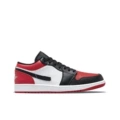 Aj low top black and red toes