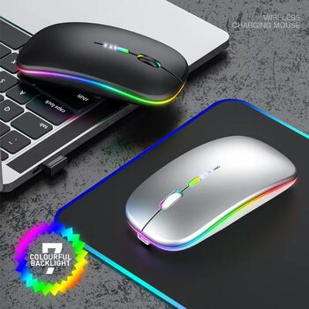 Wholesale upgrade power display wireless Bluetooth charging mouse dual-mode luminous mute office computer sliding mouse