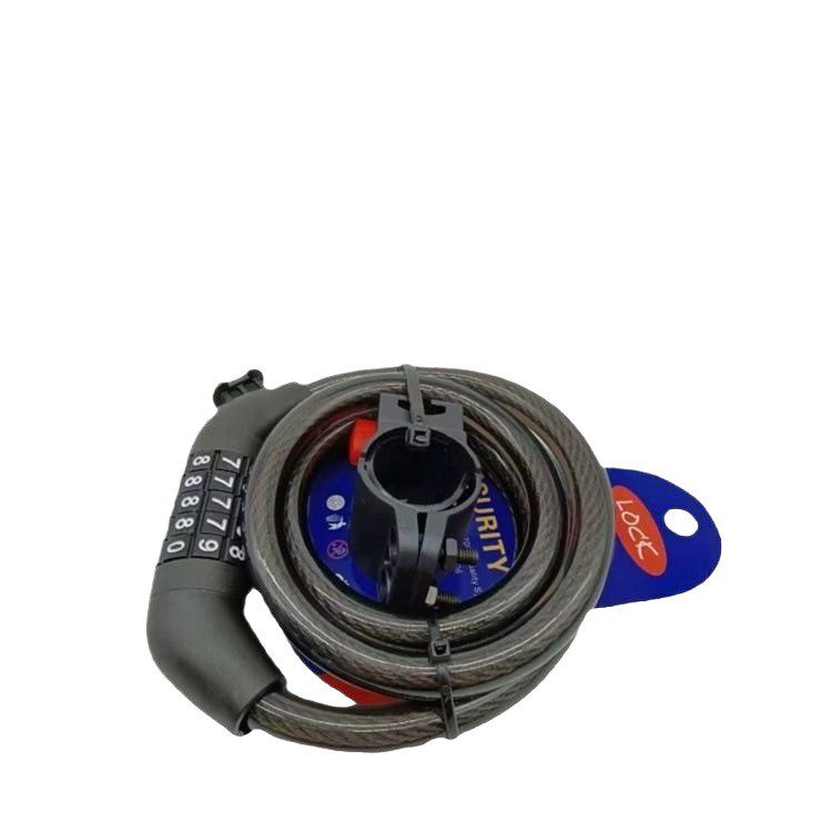 Bicycle Lock, Electric Vehicle Five-Digit Password Lock, Mountain Bike Strip Wire Ring Lock, Cycling Equipment Accessories Supply