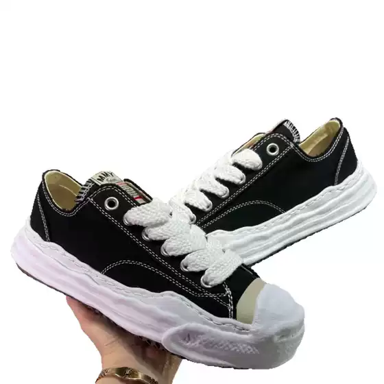 Mihara Yasuhiro MMY Dissolved Canvas Sneakers Low-Top Retro Campus Couple Casual Skate Shoes with Ice Cream Sole