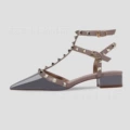 Haze blue patent leather 3cm thick heel