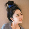 Tan Songyun's Klein Blue Knitted Scrunchie for Women 2025 New Korean Style Bun Hair Tie Hair Accessory