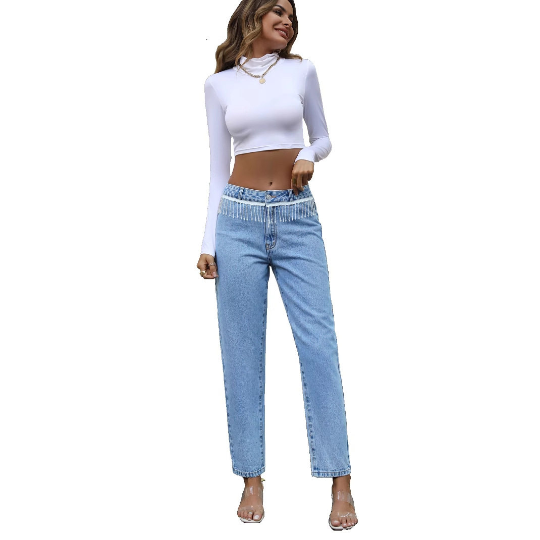 Vintage High Waisted Skinny Jeans for Women Spring Collection Slim Fit Comfortable Denim Wholesale Available