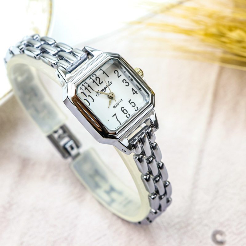 女款小众小方表百搭防水石英女士手表女生小巧轻奢ins风手链女表