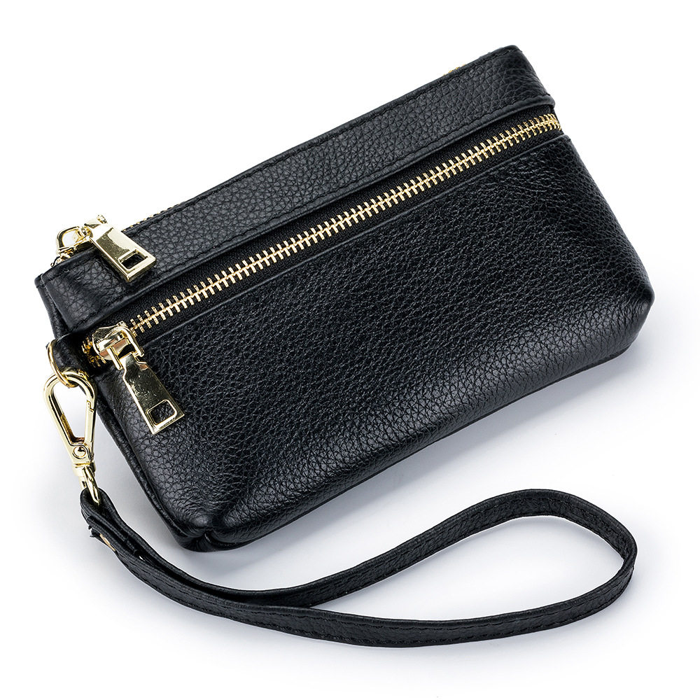 Genuine leather shopping bag small handbag clutch Korean style hand wrist portable mini bag coin purse