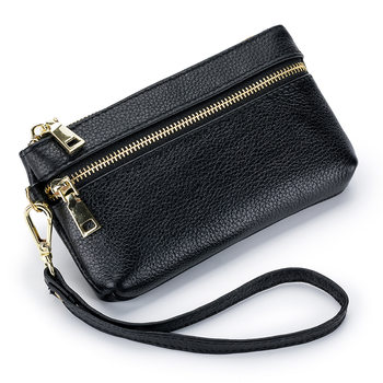 Genuine leather shopping bag small handbag clutch Korean style hand wrist portable mini bag coin purse