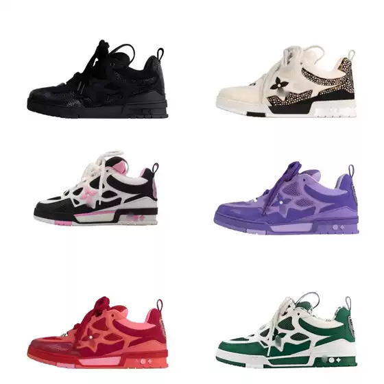 Putian High-End Version of Lv Trainer Men's Lightweight Leather Training Shoes, New Winter Fitness Dad Shoes with Keychain