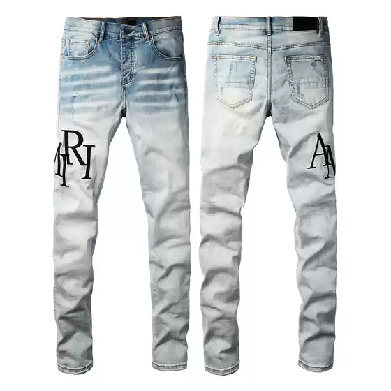Foreign Trade Cross-border European and American Trendy Brand Street hiphop Fashion Tight-fit Slim-fit Skinny Jeans