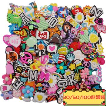 Amazon Hot Shoes Shoes Shoes Flower 100 Mixed with Snap Shoes Diy Accessories Decorative Stereo Shoe Buckle