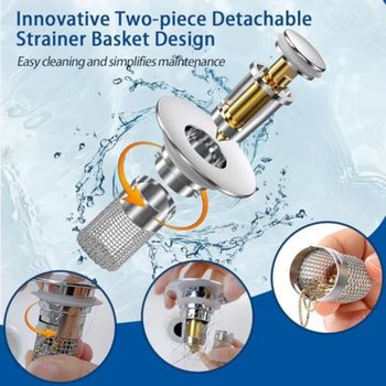 Cross-Border New Pop-Up Sink Drain Filter Sink Hair Collector Bathroom Sink Filter