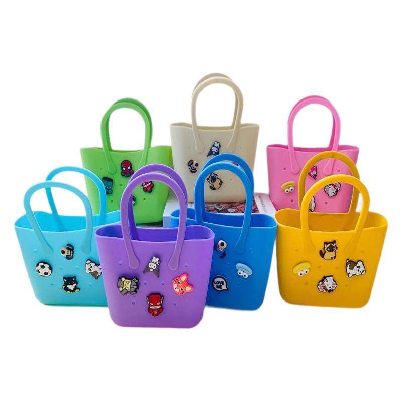 Colorful Satchel Silicone Beach Bag Mobile Phone Storage Beach Bag Lightweight and Compact Kidsren's Walking DIY Key Bag