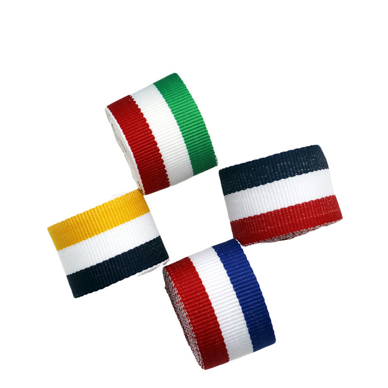 Decorative ribbon Medal with Lanyard 2.5cm Striped Intercolor ribbon Polyester Wrap with Pants ribbon