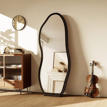 Floor Mirror Home Bedroom Living Room Full-length Mirror Wall-mounted Clothing Store Chinese Style Light Luxury Dressing Mirror Fitting Mirror