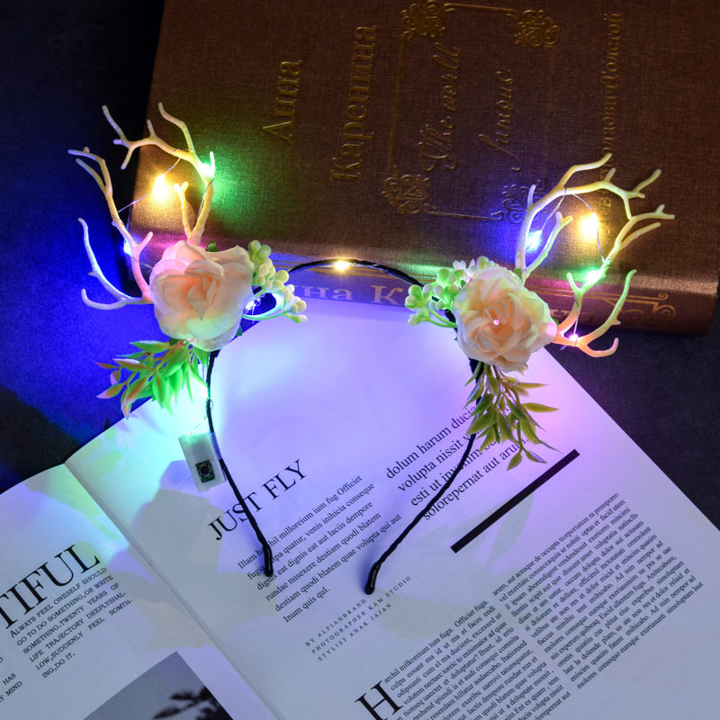 发光发箍头饰狐狸毛猫耳朵头箍春节地摊夜市摆摊小商品玩具批发