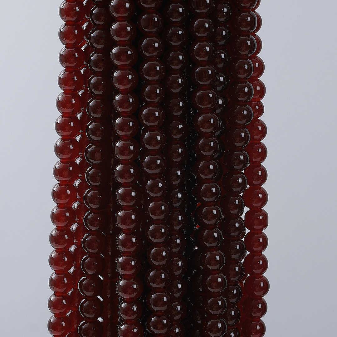 玻璃仿玉圆珠纯色散珠手工diy玉髓手链项链散珠子琉璃珠饰品配件