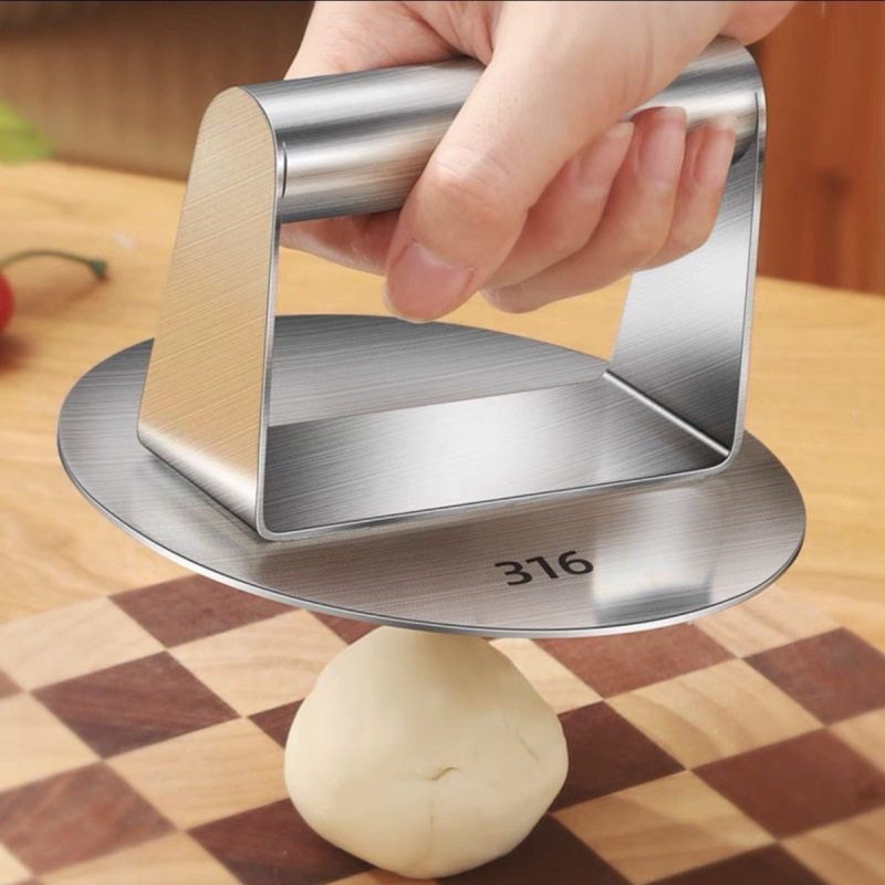 316 Thick Stainless Steel Dumpling Skin Press Tool Hand-Held Pancake Bun Hand-Pressed Commercial Iron Plate Squid Press Board
