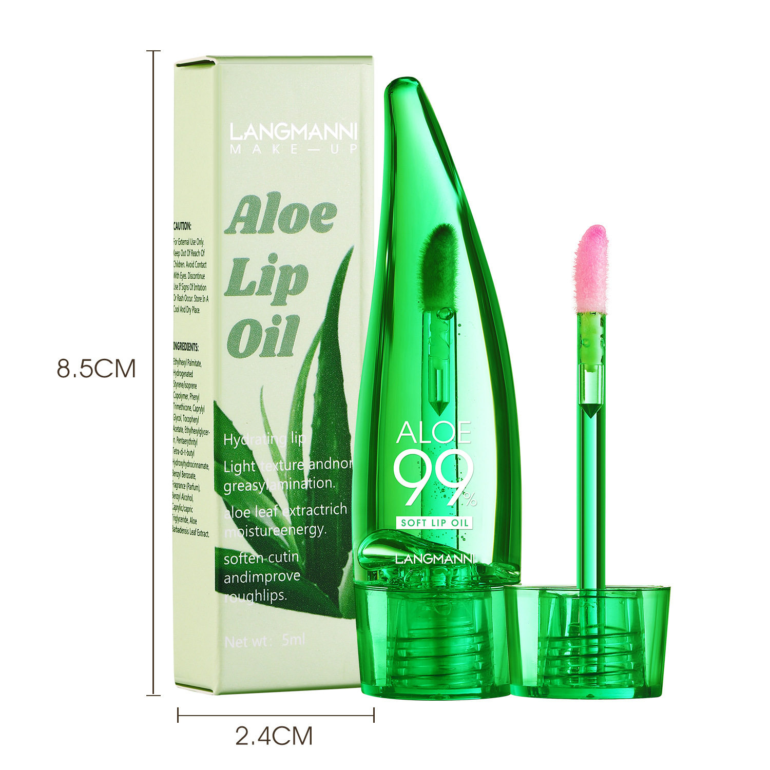 langmannni Aloe Lip Gloss Warm Color Changing Lip Glaze zi Runbao shi Lip Balm Lip Oil