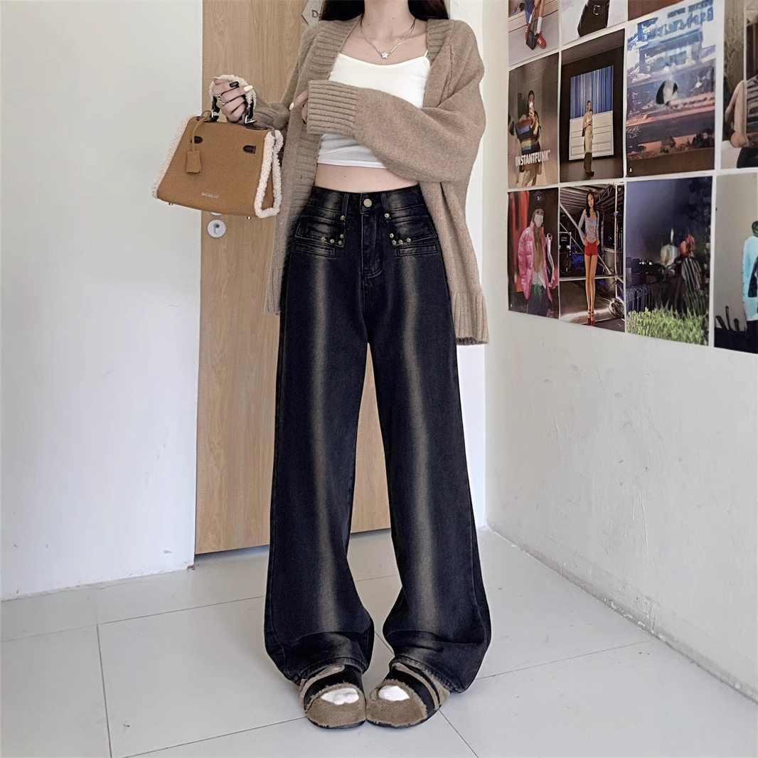 High Waisted Wide Leg Jeans for Women Vintage Style Loose Fit Autumn Winter Fashion Wholesale Available