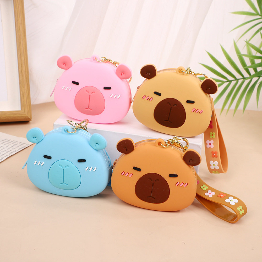 Creative Kapibara Coin Purse Cute Storage Small Wallet Keychain Couple Bag Gift Pendant Waterproof