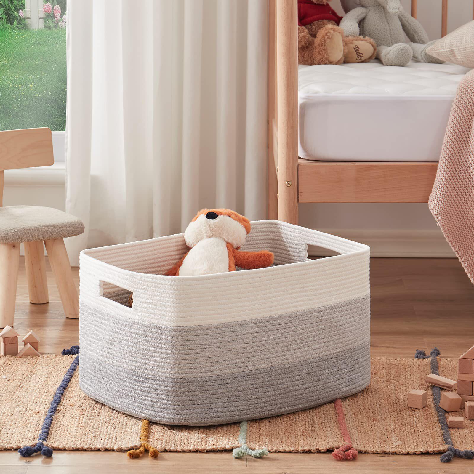 Foreign Trade European Style Cotton Rope Dirty Clothes Basket Household Large Dirty Clothes Basket Woven Storage Basket Baby Toy Storage Basket