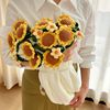 Finished Sunflower Bouquet Blanket Pastoral Blanket Handmade Woven Blossom Flower Blanket Rose Bouquet Blanket Wholesale Blanket