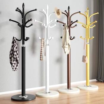 European-Style Light Luxury Coat Rack, Marble Floor-Standing Clothes Rack, Bedroom Clothes Rack, Living Room Wrought Iron Simple Vertical Bag Rack