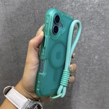 Thickened Three-In-One Anti-Drop Case Suitable for Apple 16 Phone, iPhone 15 Pro Max, Magnetic, Simple Design with Lanyard, New