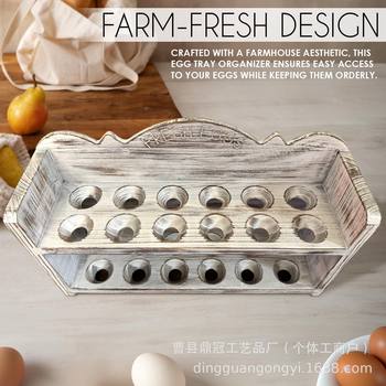 Cross-Border Simple Egg Storage Rack Kitchen Egg and Duck Egg Storage Rack Desktop Large-Capacity Egg Tray Wooden Storage Rack