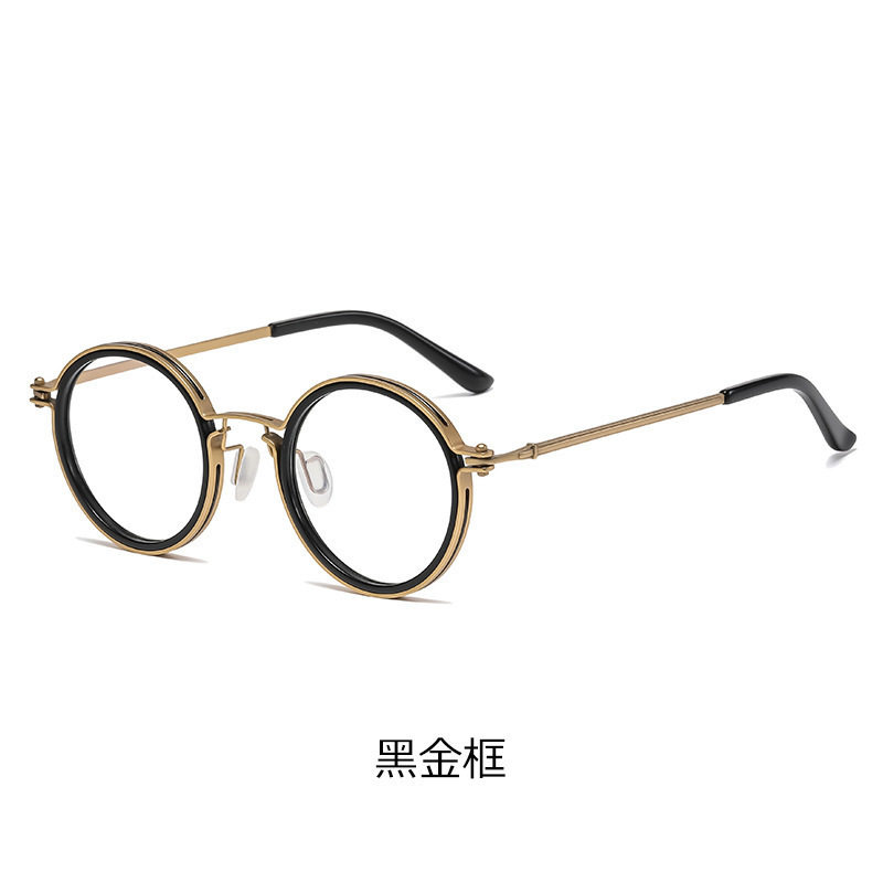 Retro Round Frame Glasses Sun Honglei Same Style Hong Kong-style Men's Might-adjustable Might-glasses Business Tide Blue-ray-proof Frame