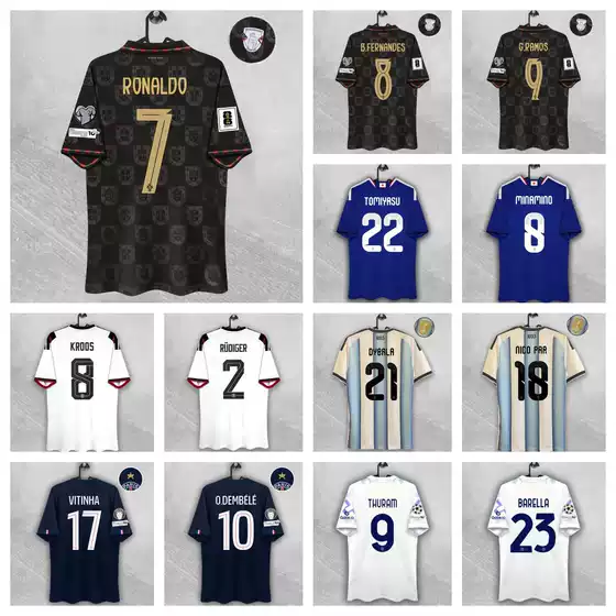 World Cup Soccer Jerseys National Team Popular Styles Portugal Japan Germany Argentina Star Player Kits Drop Shipping