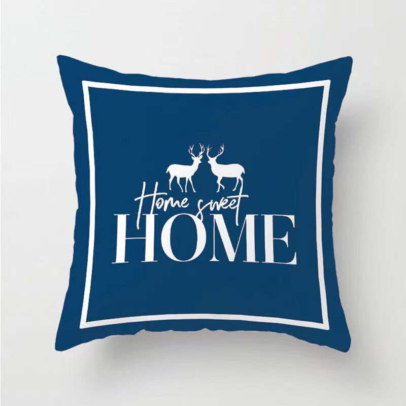 Orange and Blue Contrasting Plaid Pillowcase, Simple and Fashionable Geometric Pillowcase, Home Sofa Bedside Car Cushion Cover