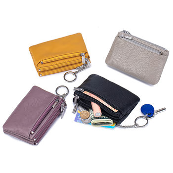 New Soft Cowhide Women's Simple Three-Zipper Coin Purse Large-Capacity Genuine Leather Key Coin Storage Bag Coin Bag